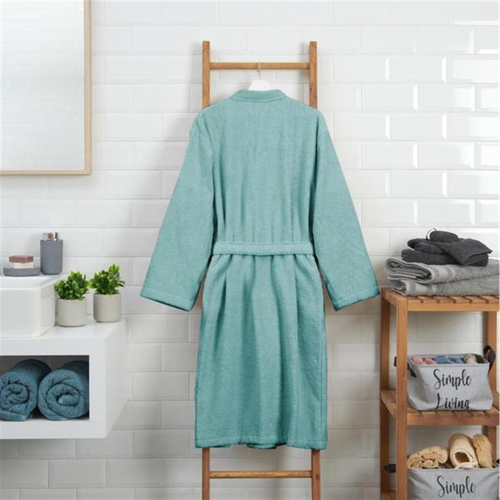 Nuvomon Женский халат с тафтинговым воротником, синий L/L