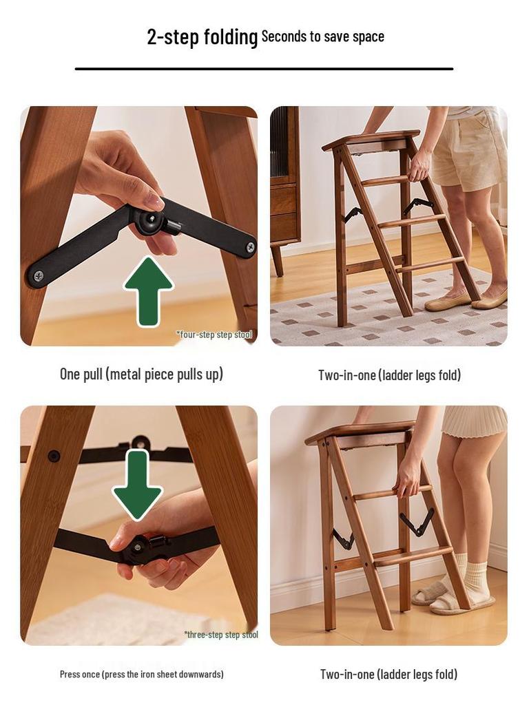 Multifunctional Household Foldable Stool & Ladder for Kitchen and Bar Use