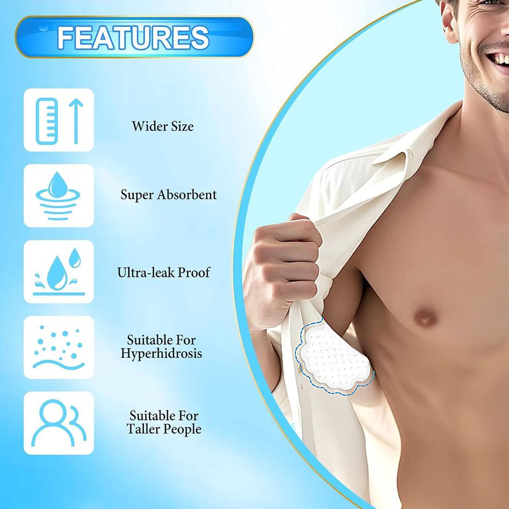 180 шт. подмышечных вкладышей от пота для мужчин, при гипергидрозе и для встреч на открытом воздухе