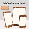 1PC Transparent Panel Price Display Board Walnut Wood Base Restaurant Tent Sign Holder Signs With Metal Finish Dinner A4 A5 A6
