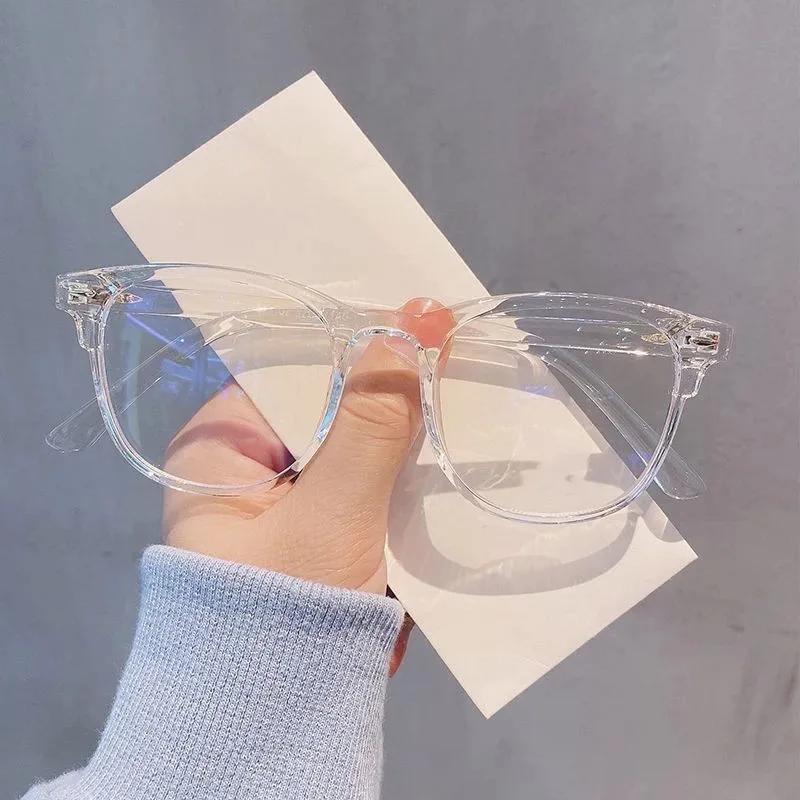 Оверсайз очки для близорукости винтажные унисекс с прозрачной оправой очки для защиты от синего света женские очки для близорукости