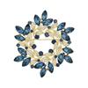 Retro Flower Cluster Brooch, High-end Women's Exquisite Blue Crystal Corsage, with A Niche Design Sense