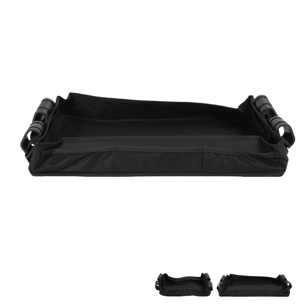 Поднос для перекуса на коляску, очень прочное основание, непротекающий, крепление для подноса на коляску с боковыми сетчатыми карманами