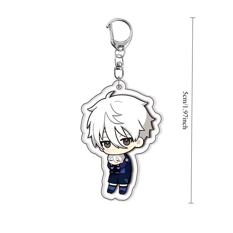 8Pcs Blues New Locked Character Hyouma Chigiri Sae Itoshi Ryusei Shidou Hugging Series Acrylic Keychain Toy New Bag Keyring 5cm