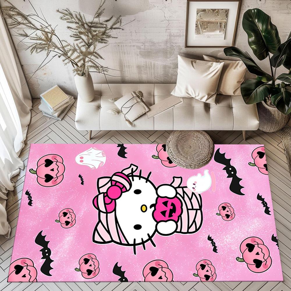 Hello Kitty Halloween Party Square rugs are a great choice for living rooms, bedrooms, home décor, and as gifts.