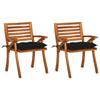 Day and Night - Day and Night Garden Dining Chairs with Cushions 2 Pcs Solid Acacia Wood