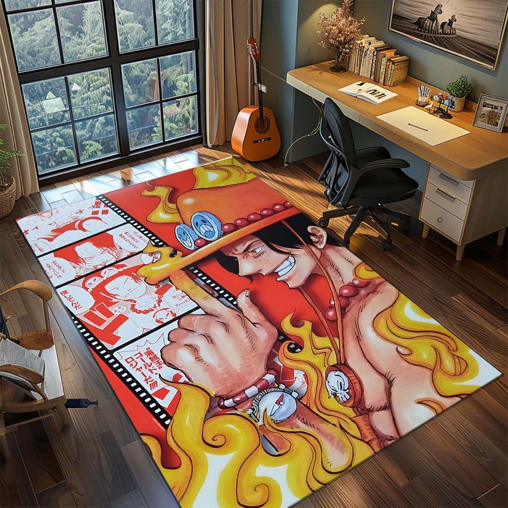 Ковер с изображением аниме One Piece, ковер на большую площадь, нескользящий, моющийся коврик для пола, комната геймера, спальня, домашний декор -QJY