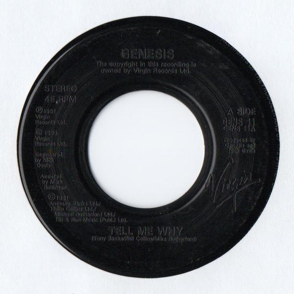 7-дюймовая пластинка GENESIS Tell Me Why GENS11 VIRGIN 1993 UK Rock Б/у