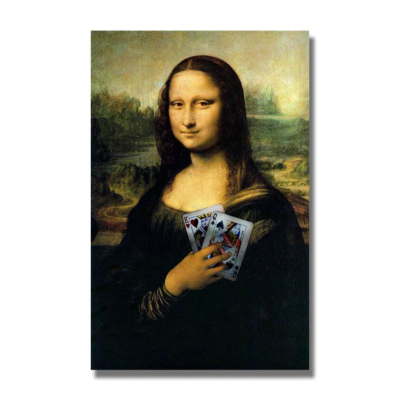 Знаменитое искусство да Винчи, картина на холсте, забавные плакаты с изображением Моны Лизы и принты, настенная художественная картина для гостиной, украшение дома, Куадрос