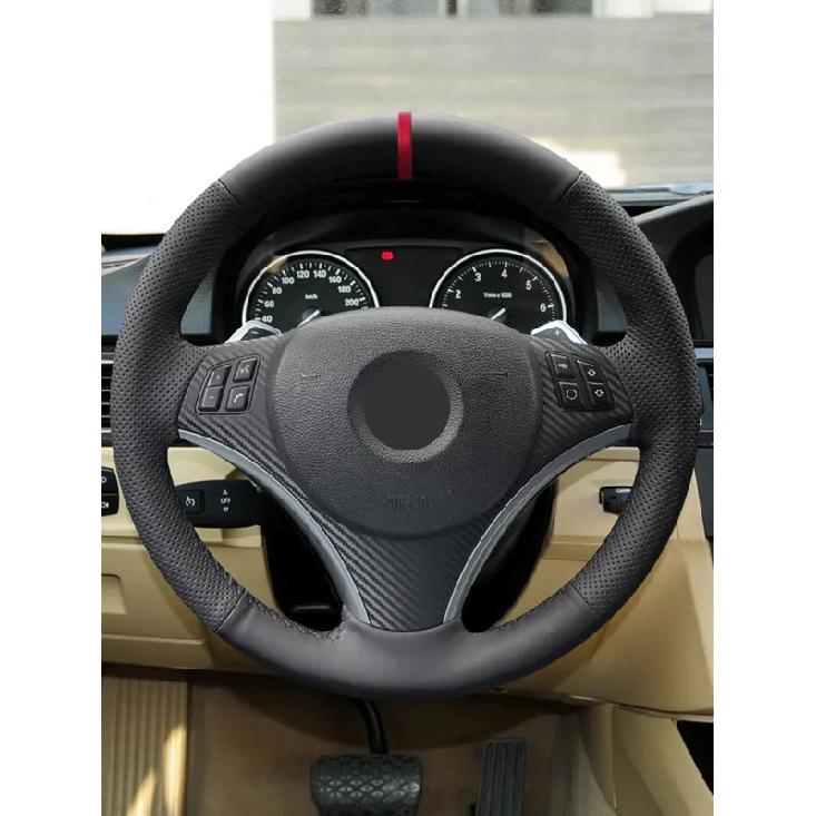 Hand-stitched Car-styling Interior Steering Wheel Braid Cover Trim For BMW E90 320i 325i 330i 335i E82 E87 120i 130i 120d X1 E84