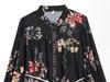 Spring 2026 European & American Style Women's Waist Tie Long Sleeve Printed Dress