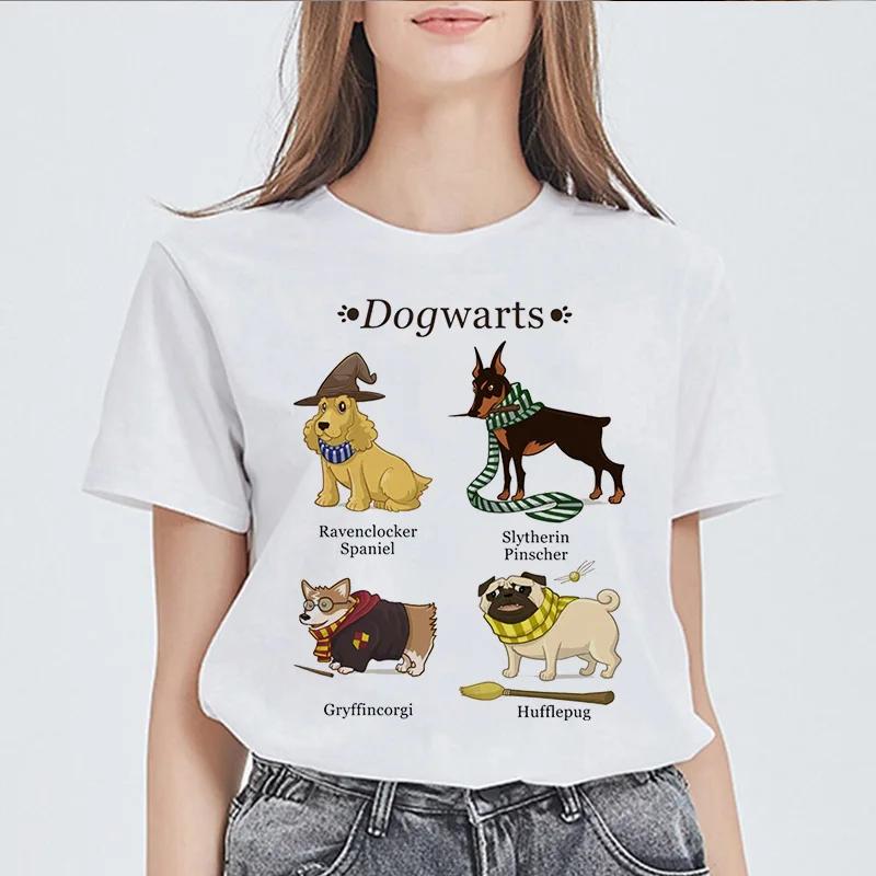 Summer Female Tee shirt Basic Potter Cats Oneck Short Sleeved Print Harajuku Tops Women Tshirt Casual Kawaii Ladies Tshirt