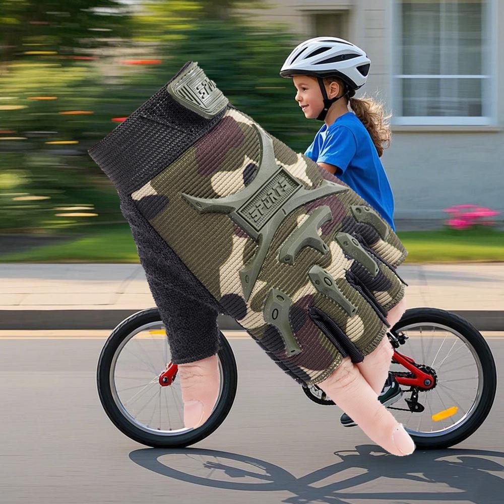 Детские тактические спортивные перчатки, защитные, противоскользящие, тренировочные, велосипедные, скалолазные перчатки для детей, походные, для мальчиков и девочек