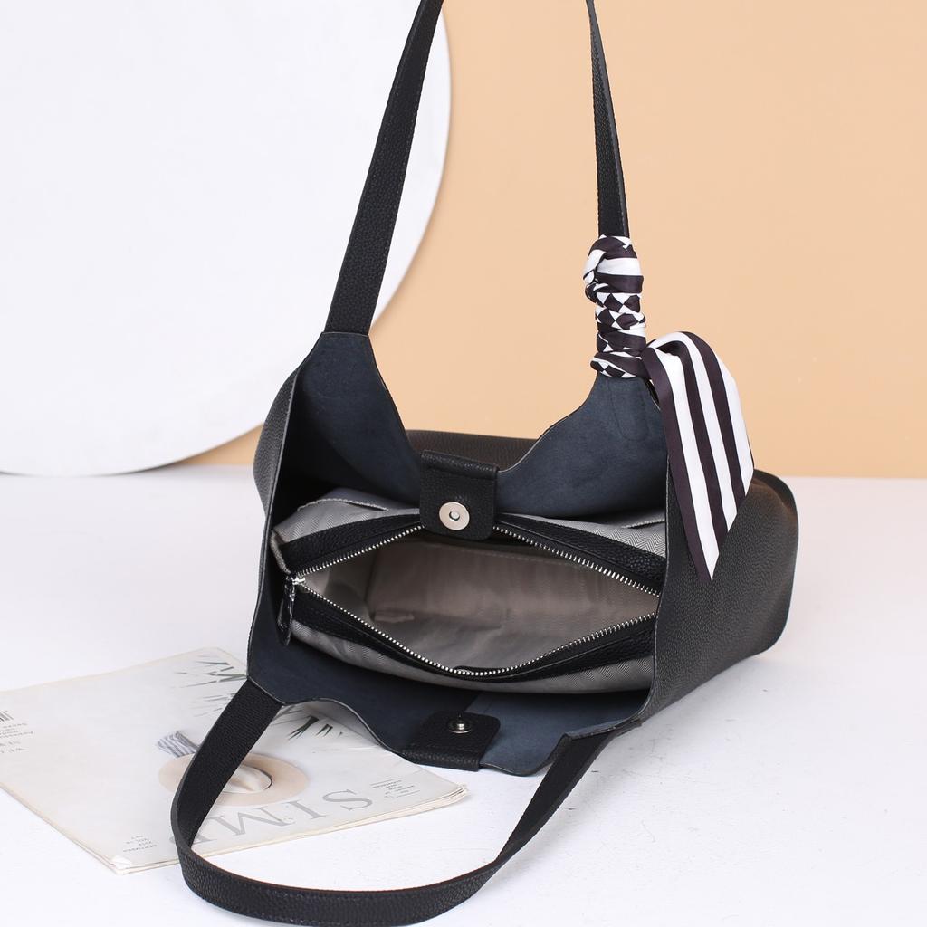 Genuine Leather Tote Bag High Quality Texture Women's Shoulder Bag Wide Shoulder Straps Not Tired Cowhide Mother and Child Bag