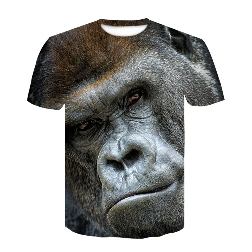 3D Fashion Funny Monkey Graphic T Shirts Summer Casual Animal Pattern Men's T-shirt New Hip Hop Print Short Sleeve T-shirts Tops