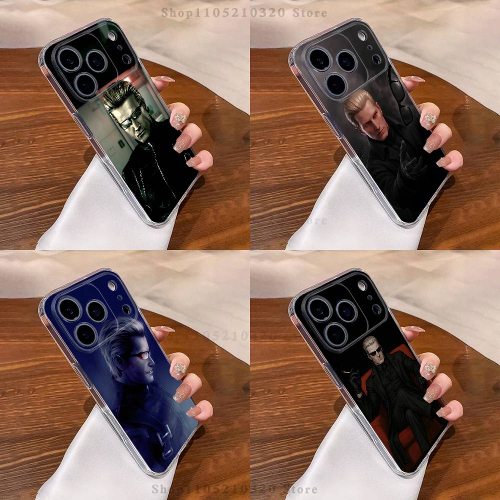 A-Альберт Вескер Чехол для телефона для iPhone 17,16,15,14,13,12,11 Pro,Max,Plus,X,XS,XR,SE4,E Mini Прозрачный Мягкий Чехол