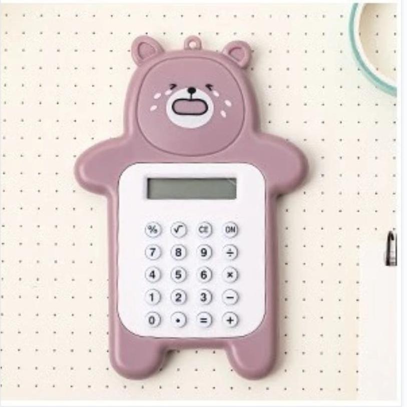 Калькулятор с милым медведем в Корейском стиле, модный мини-портативный маленький калькулятор, портативный школьный компьютер для студенческого офиса