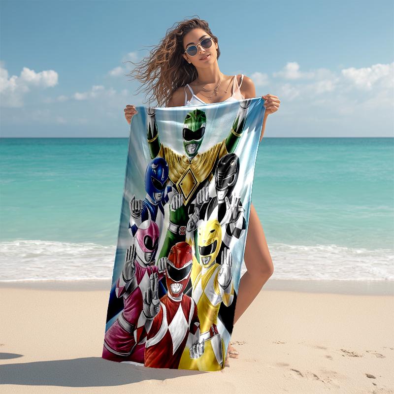 1pc Mighty Morphin Power Rangers2 Beach Towel, Comfortable and Thick, and Swimming/Bath/Picnic/Camping Towel, Suitable for Seaside Beaches