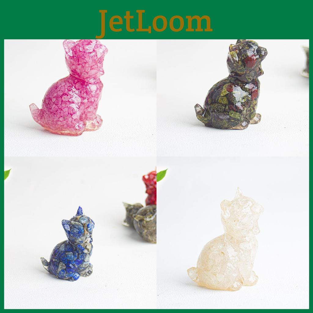 Фигурка кошки из смолы с кристаллами Воды Декор для офиса и дома Вылупляющееся животное Настольное украшение В подарок