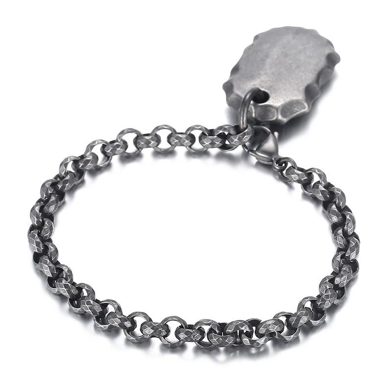 Новый продукт, бриллианты, О-образная цепочка, украшение для рук, ретро-панк, титан, титановая сталь, может выгравировать мужской браслет с камнем желаний