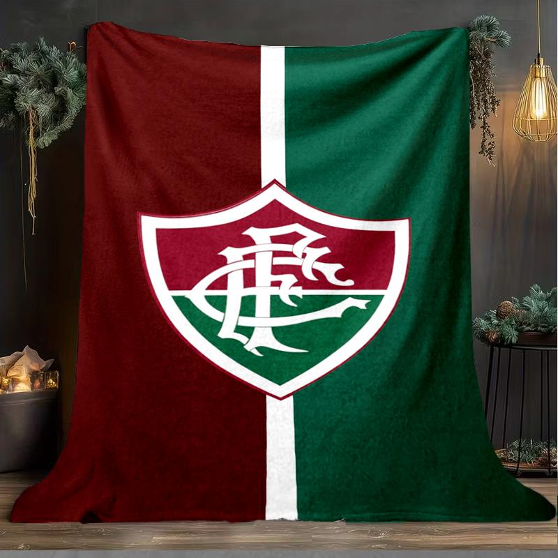 1PC Flumi-nense Football Crest Printed Soft Flannel Blanket Throw for Adult Bedroom Living Room Sofa Camping Travel Fan gifts Christmas Gifts