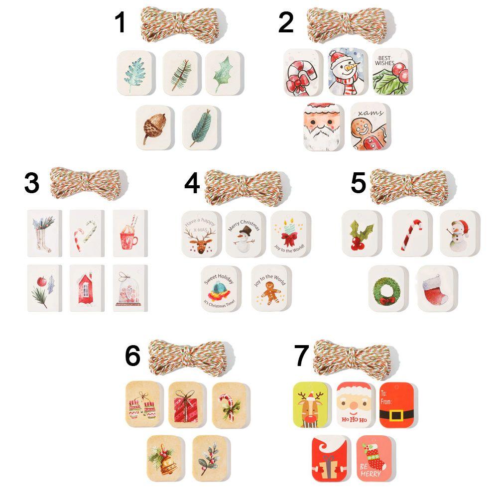 48/50 шт. Карточки для вечеринок Рождественские украшения Крафт-бумага Рождественские этикетки Бирки для упаковки подарков Крафт-бирка