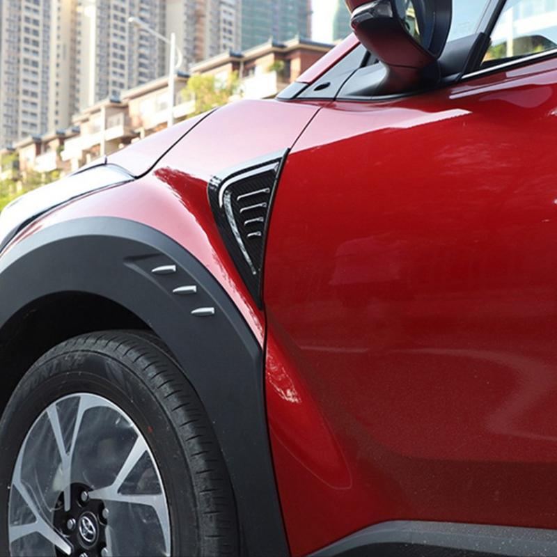 For TOYOTA C-HR CHR 2016- Car Carbon Fiber Style Side Front Air Vent Fender Trim Decorative Cover Fit Accessories