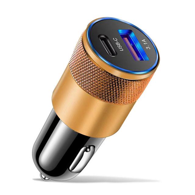 3.1A Автомобильное зарядное устройство Быстрая зарядка USB Type C адаптер для iPhone Huawei Xiaomi PD Phone Автомобильное быстрое зарядное устройство 12 В Автомобильные аксессуары