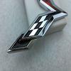 Premium Metal Crossed Flag Decal Emblem With Timeless Appeal For Corvette C7