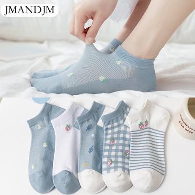 5 пар женских весенне-летних новых коротких хлопковых носков, милые японские повседневные носки-лодочки с героями мультфильмов для пар