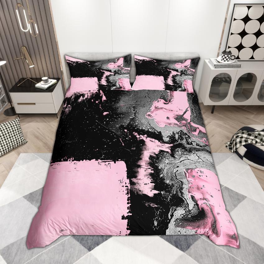Комплект пододеяльника Homewish Contemporary Abstract 2шт/3шт, Акварельный Омбре Постельное белье, Эстетичный комплект пододеяльника с масляной живописью