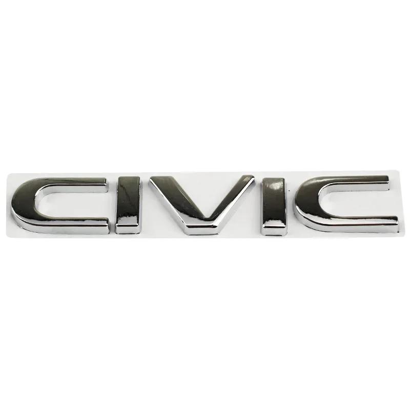 FIQ1 Honda Civic 3D Metal Car Stickers Side Fender Badge Styling Rear Trunk Emblem Decal 2011-2024 Exterior Accessories