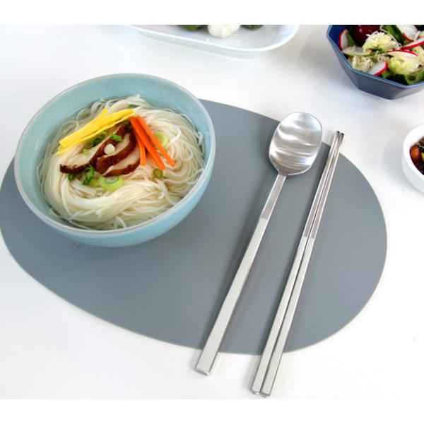 French Blanc Ceramic Color Premium Cutlery Set for 2, Cream, Gray, 2 Spoons + 2 Pairs of Chopsticks, Korean Popular Tableware