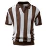 European and American Style Men's Summer Hollow Mesh Polo Shirt Fashion Striped Short Sleeves Net T-Shirt