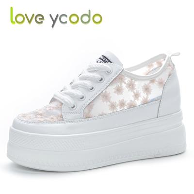 Женская летняя повседневная повседневная обувь на платформе Love Ycodo, дышащая модная обувь с сеткой для девочек и студентов