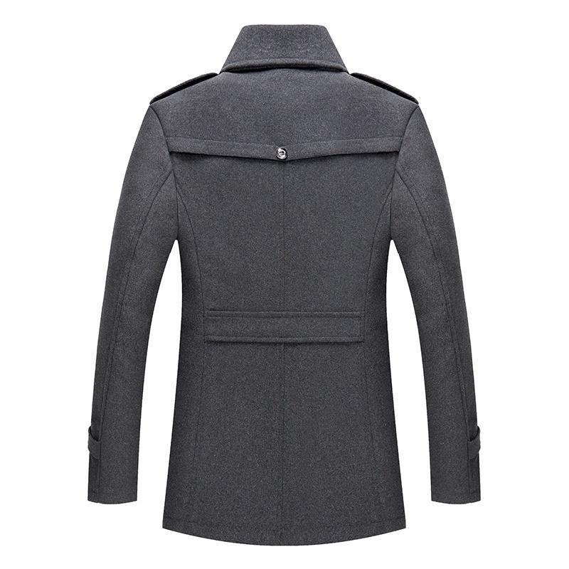 Мужская мода Теплые осенне-зимние куртки Тренч Herrenmantel Пальто для мужчин Двойной воротник Пальто Куртки Шерстяные куртки