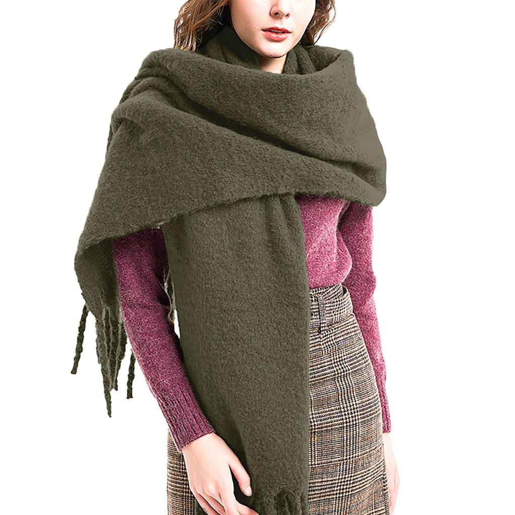 Women's And Winter Christmas Fashion Warm Casual Solid Color Long Scarf