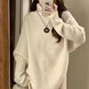 2024 Women's High Collar Irregular Hem Knitted Sweater - Soft, Loose, and Stylish