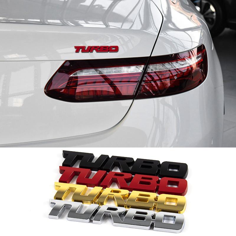 Металлическая наклейка на багажник автомобиля TURBO, спортивная наклейка, персонализированная наклейка на автомобиль с турбонаддувом