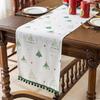 Christmas Table Runner Retro Xmas Tree Table Runner Festive Dining Table Decoration Cloth for Holiday Dinner Party Family Gathering