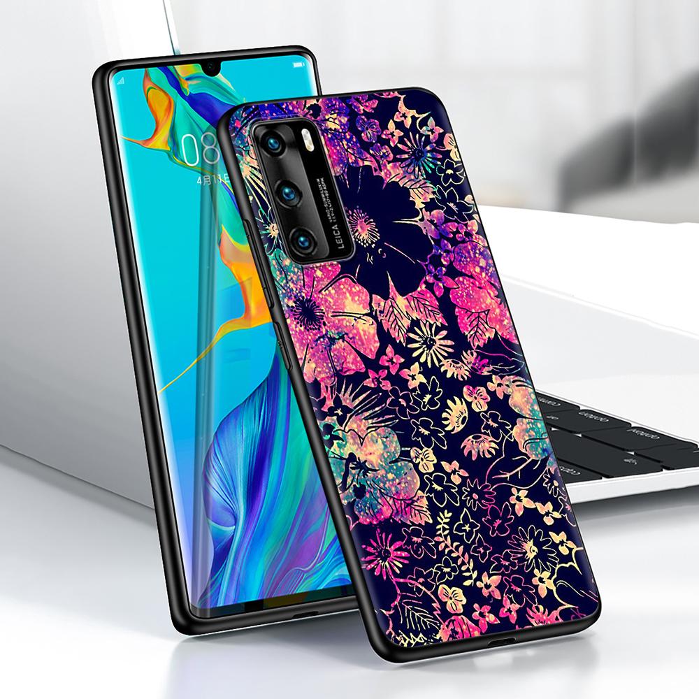 Чехол с изображением подсолнуха Мандала для Huawei P30 P Smart Z P40 Lite E P20 Y7 Y9 2019 Honor 8X Play 9A 50 20 9X Pro, черный мягкий чехол для телефона