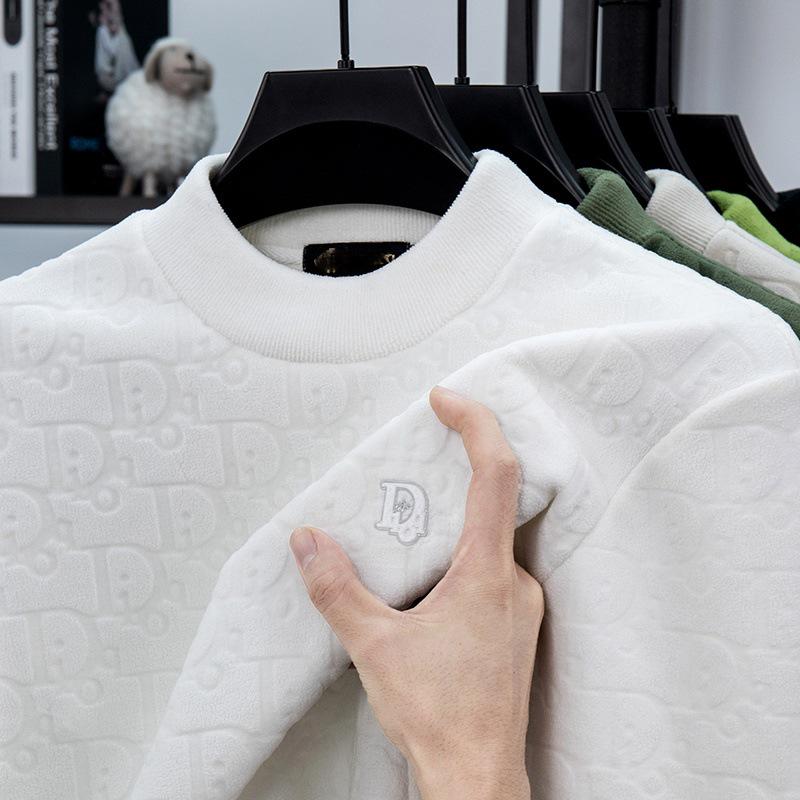 Men's Winter Thick Jacquard Double-Sided Coral Fleece Sweatshirt