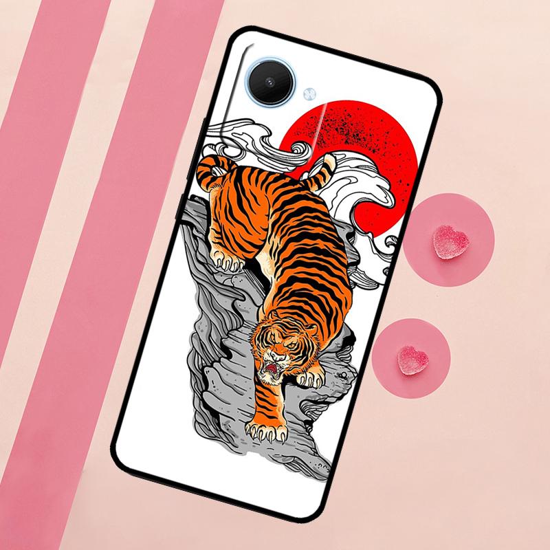 Тигр Красное Солнце Японское Искусство Для Realme 15 10 11 12 13 14 Pro Plus C65 C67 C75 C63 C61 C55 C51 C53 C35 GT6 GT7 Pro Чехол