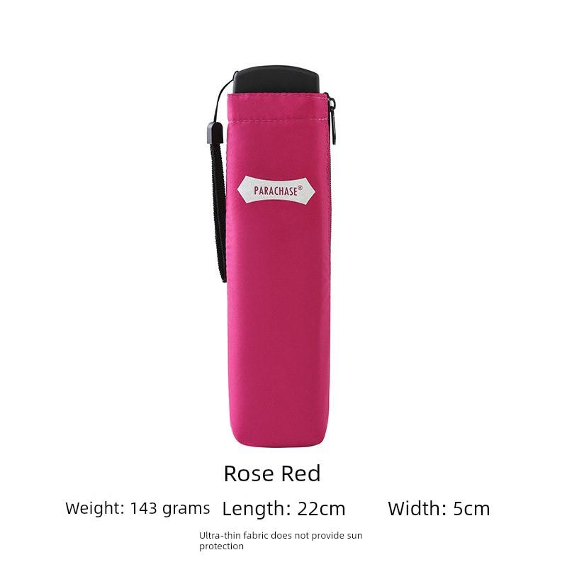 Parachase 105g Ultra-Light Pencil Umbrella with Black Coating, Uv Protection, Sunshade Umbrella for Women, Foldable and Portable, Suitable for Both