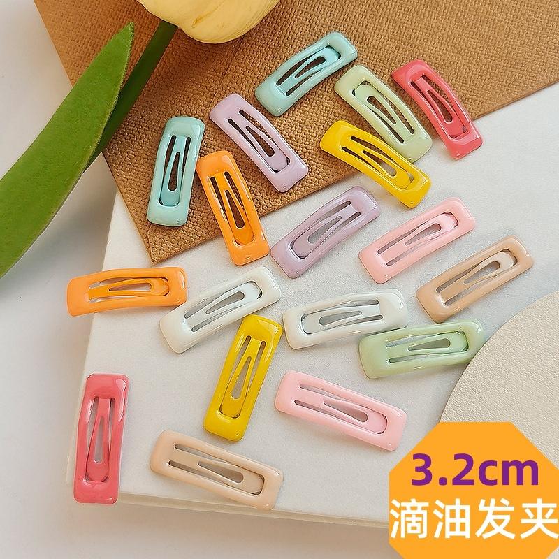 Mini Square Clip 3cm Sweet BB Clip Candy Color Summer Children's Broken Hair Macaron Color Side Clip Hairpin Hair Accessories