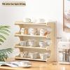 Bamboo Four-Tier Dustproof Cup Storage Rack