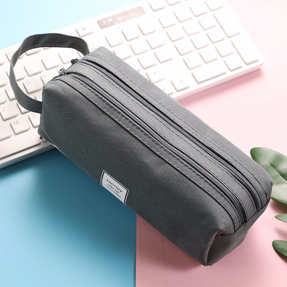 Portable Big Storage bag School Stationery Candy color Pen Case Pen Bag Pencil Case Double layer