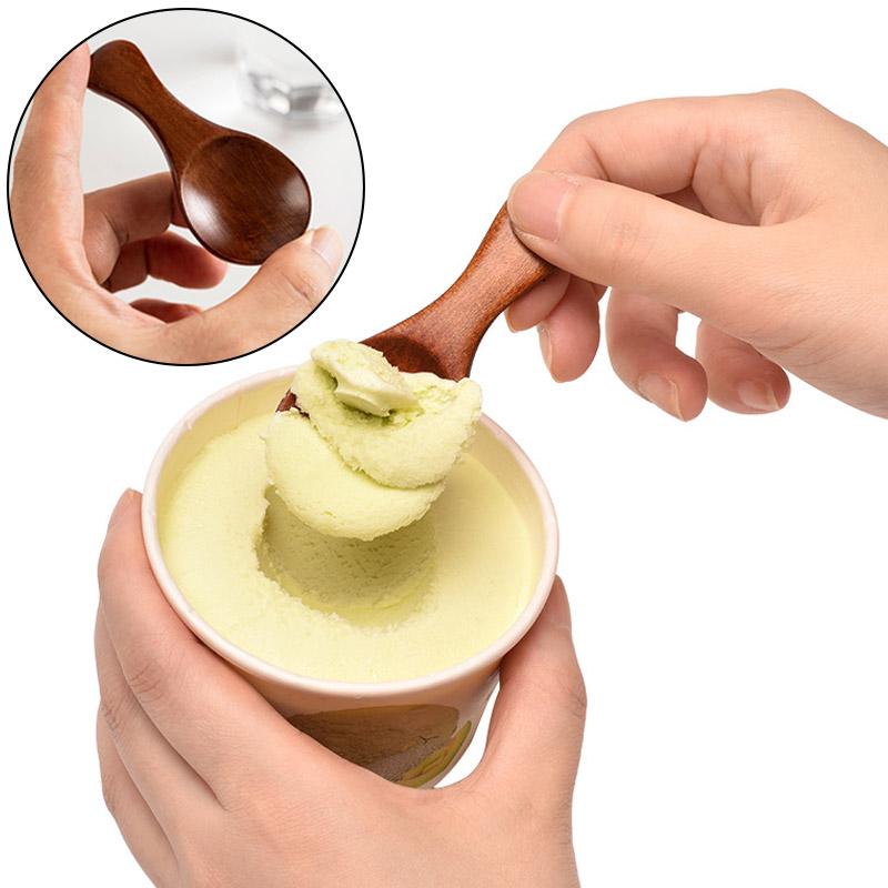 Мини Деревянные Чайные Ложки Мерная Ложка для Приправ Мед Кофе Специи Чайная Ложка Короткая Ручка Ложка для Готовки Домашние Кухонные Гаджеты Посуда