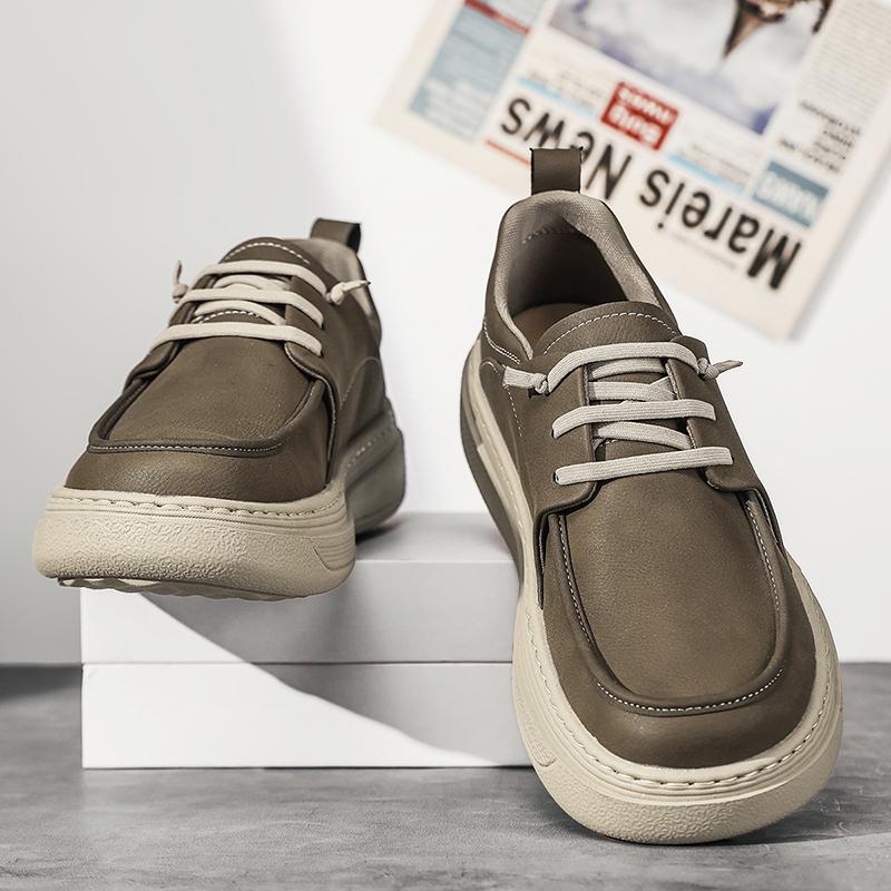 Lightweight Men's Leather Sneakers Breathable Casual Shoes Comfortable Tenis Masculino Outdoor Trainers Daily Walking Footwear