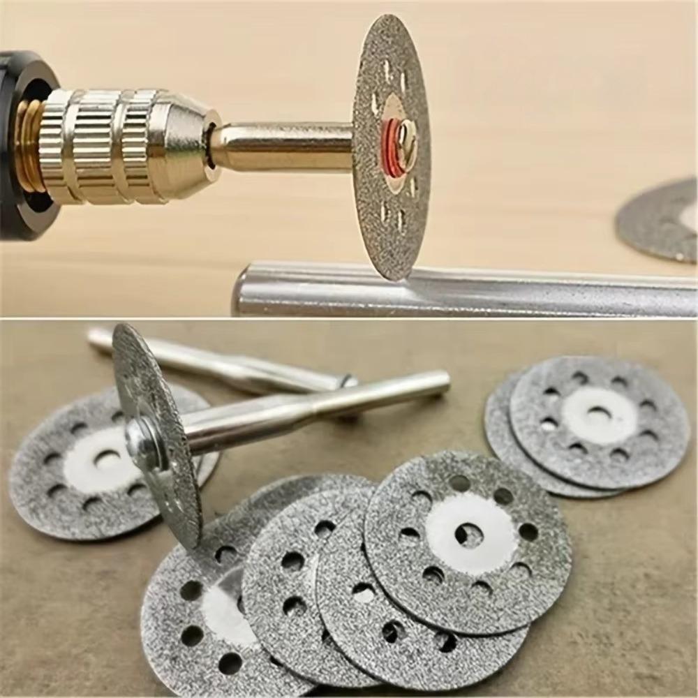 1set 22mm Diameter Diamond Cutting Disc with 3mm Grinding Wheel Mandrel for Metal Cutting Rotary Tool drill Grinder Accessories